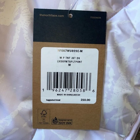 💜SOLD💜The North Face jacket LAVENDAR/WHITE, size Medium - Picture 2 of 7